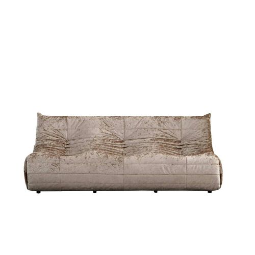 Canapé 3 Places Beige En Tissu Plissé 210 Cm Arven