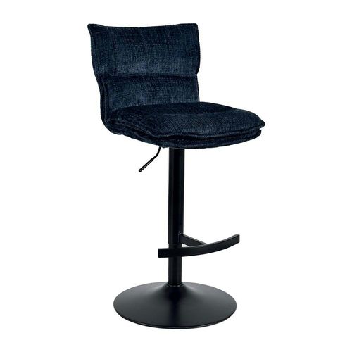 Tabouret De Bar Réglable En Tissu Bleu Nuit (lot De 2) Iena