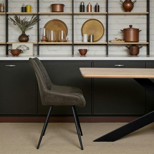 Chaise Vert Foncé Effet Vieilli à Poignée Intégrée (lot De 2) Malmoe