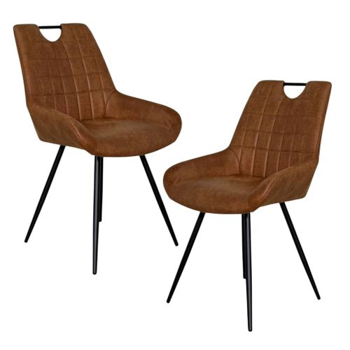 Chaise Marron Effet Vieilli à Poignée Intégrée (lot De 2) Malmoe