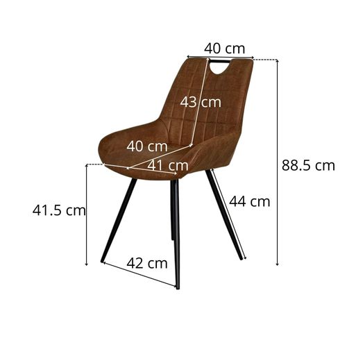 Chaise Marron Effet Vieilli à Poignée Intégrée (lot De 2) Malmoe