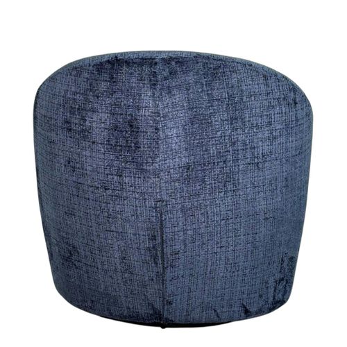 Fauteuil Pivotant Bleu Nuit Dossier Rond Tissu Texturé Iena