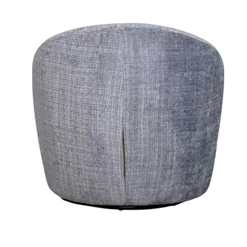 Fauteuil Pivotant Gris Bleu Dossier Rond Tissu Texturé Iena