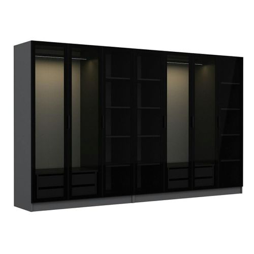 Dressing Design XXL Verre Noir, Cadre Anthracite Byron
