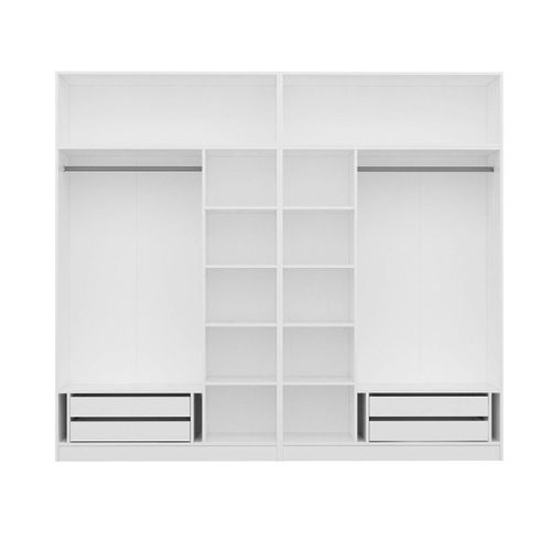 Armoire Penderie Blanche, 8 Portes 4 Miroirs Byron