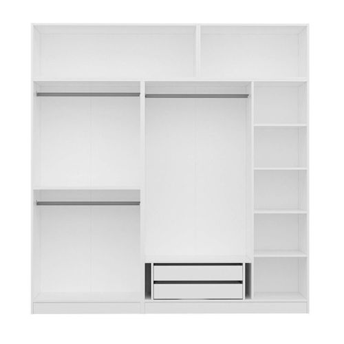 Armoire Dressing Blanche 7 Portes Vitrées 5 Portants Byron