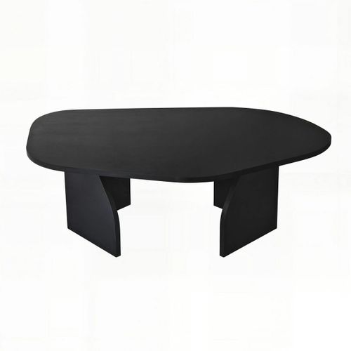 Table Basse Design Noire, Forme Organique Galet Marfa