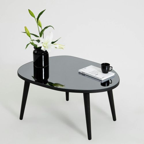 Table Basse Miroir Forme Organique Pieds Noirs Tulum