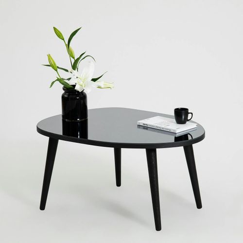 Table Basse Miroir Forme Organique Pieds Noirs Tulum