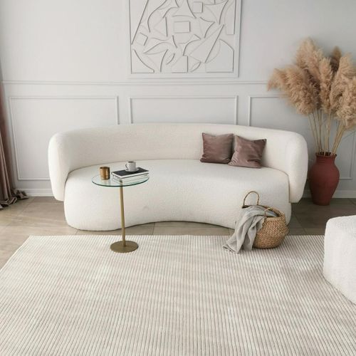 Bout De Canapé Rond En Verre, Pied Métal Doré Ø40 Cm Tulum