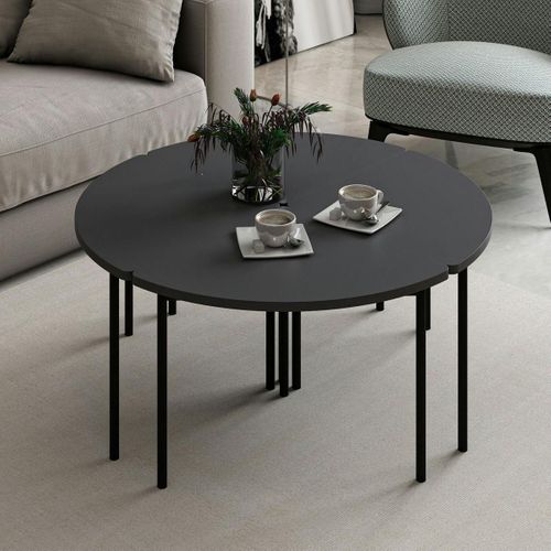 Table Basse Gigogne Petit Espace, Finition Anthracite Jena