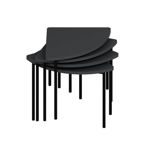 Table Basse Gigogne Petit Espace, Finition Anthracite Jena