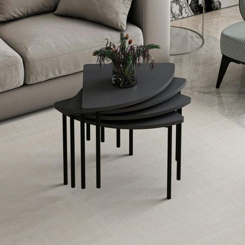 Table Basse Gigogne Petit Espace, Finition Anthracite Jena