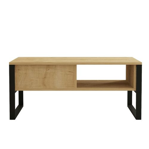 Table Basse Moderne Effet Bois Clair Avec Niches Jena