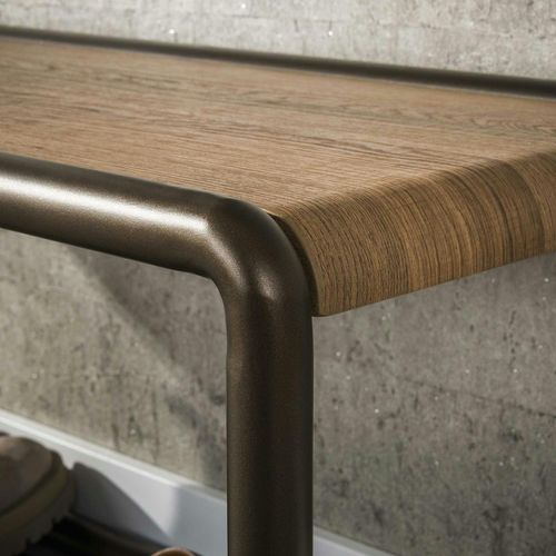 Banc à Chaussures Effet Bois Et Métal Cuivré Helsinki