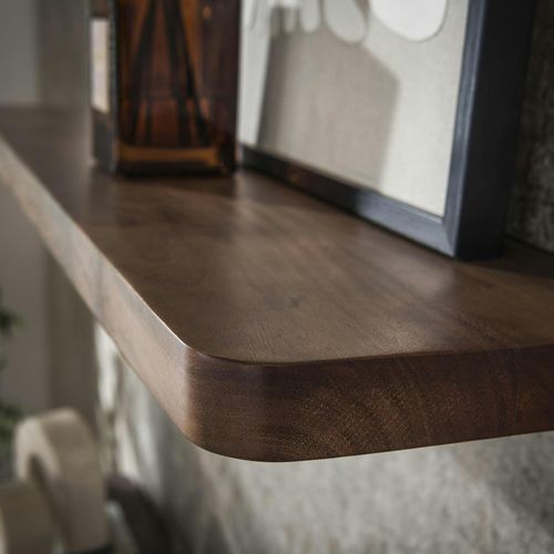 Etagère Murale Bois D’acacia Brun Bords Arrondis 60 Cm Nako