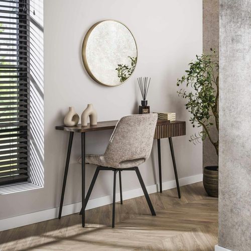 Console Bureau En Bois D’acacia Brun, Tiroir Rainuré Nako