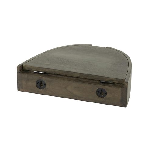 Table De Nuit Murale Bois Brun, Tiroir Demi-lune (x2) Nako