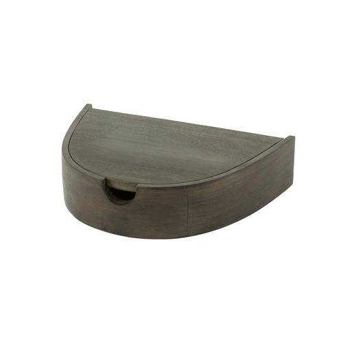 Table De Nuit Murale Bois Brun, Tiroir Demi-lune (x2) Nako