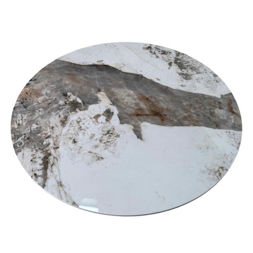 Table Basse Ronde Céramique Marbrée, Pied Tulipe Ligurie