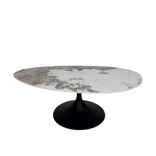 Table Basse Céramique Marbrée, Pied Tulipe Ligurie