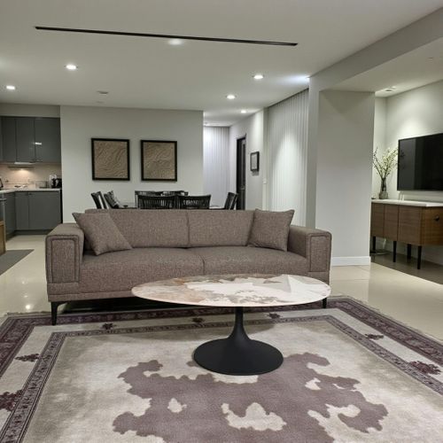 Table Basse Céramique Marbrée, Pied Tulipe Ligurie