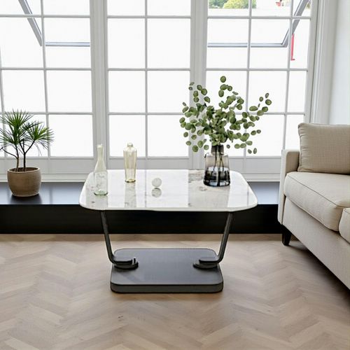 Table Basse Céramique Marbrée Plateaux Déployants Lombardie