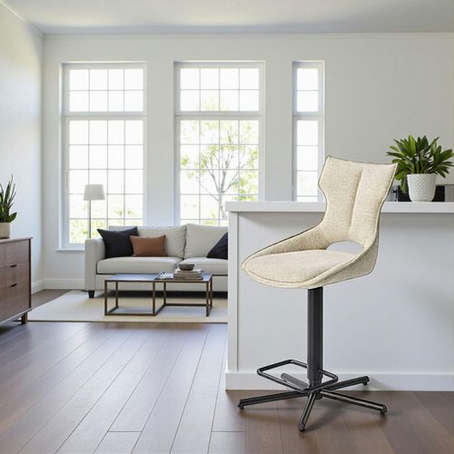 Chaise De Bar Réglable Beige à Dossier Ouvert (lot De 2) Lombardie