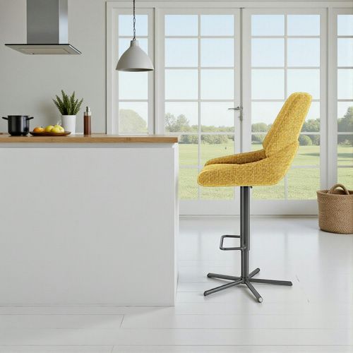 Chaise De Bar Réglable Moutarde Assise Baquet (lot De 2) Ligurie