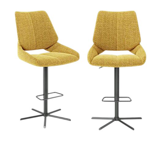 Chaise De Bar Réglable Moutarde Assise Baquet (lot De 2) Ligurie