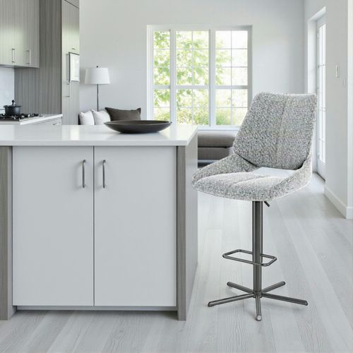 Chaise De Bar Réglable Grise Assise Baquet (lot De 2) Ligurie