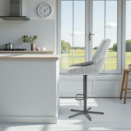 Chaise De Bar Réglable Grise Assise Baquet (lot De 2) Ligurie