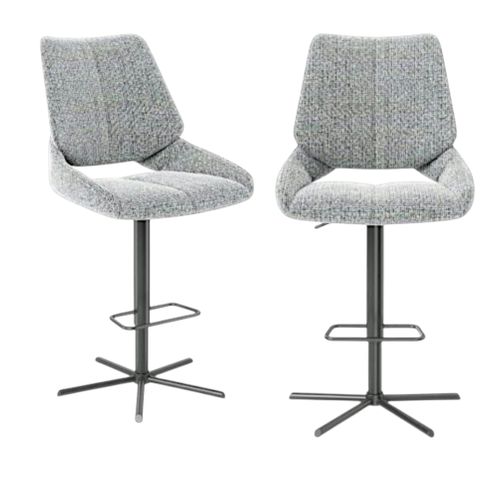 Chaise De Bar Réglable Grise Assise Baquet (lot De 2) Ligurie