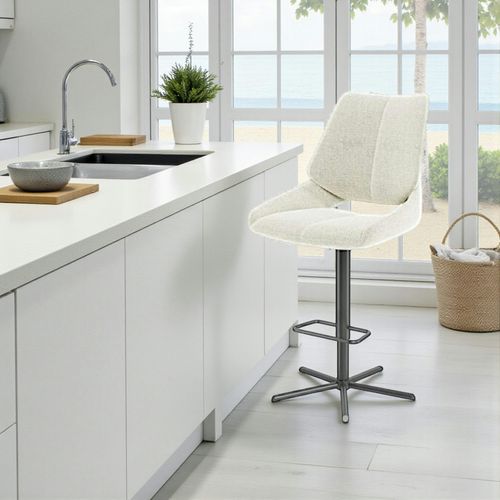 Chaise De Bar Réglable Beige Assise Baquet (lot De 2) Ligurie