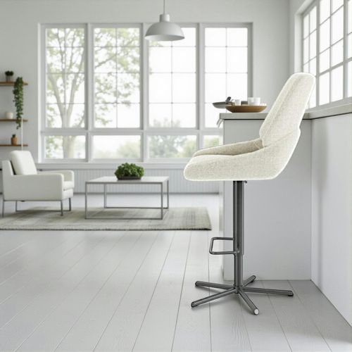 Chaise De Bar Réglable Beige Assise Baquet (lot De 2) Ligurie