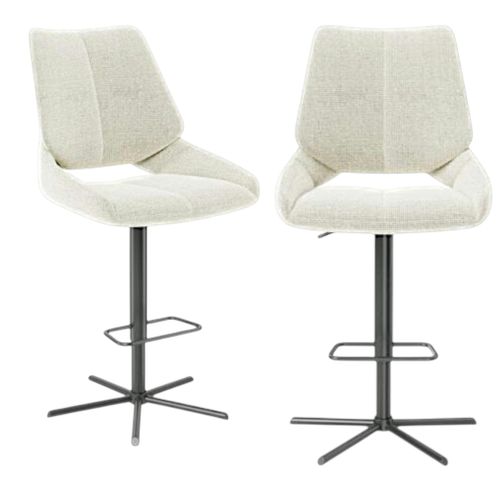 Chaise De Bar Réglable Beige Assise Baquet (lot De 2) Ligurie