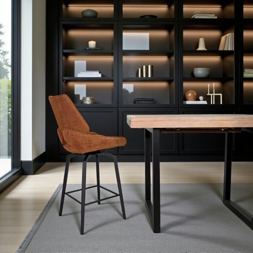 Chaise De Bar Pivotante Rouille Assise Baquet (lot De 2) Ligurie