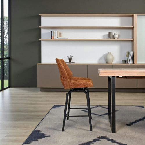 Chaise De Bar Pivotante Rouille Assise Baquet (lot De 2) Ligurie