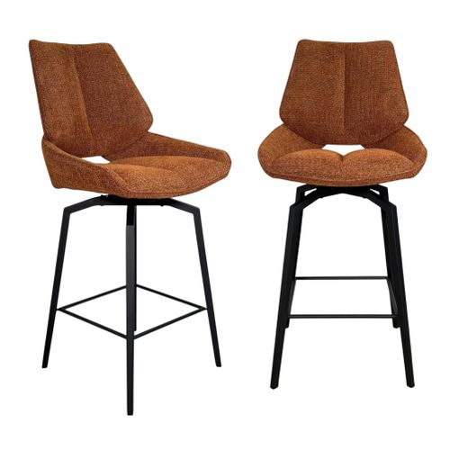 Chaise De Bar Pivotante Rouille Assise Baquet (lot De 2) Ligurie