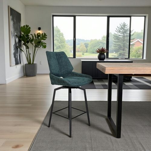 Chaise De Bar Pivotante Bleue Assise Baquet (lot De 2) Ligurie