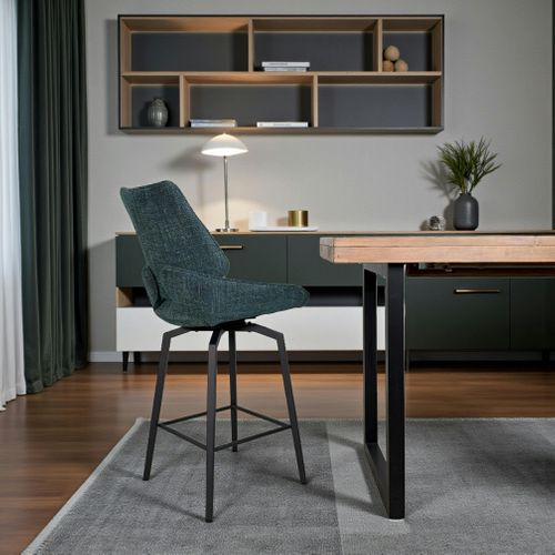 Chaise De Bar Pivotante Bleue Assise Baquet (lot De 2) Ligurie