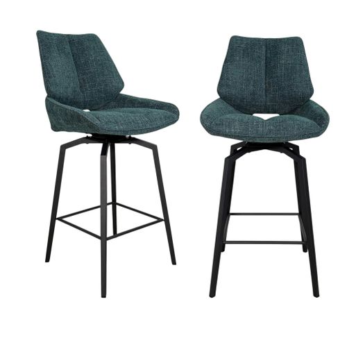 Chaise De Bar Pivotante Bleue Assise Baquet (lot De 2) Ligurie