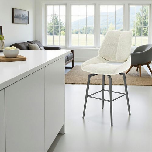 Chaise De Bar Pivotante Beige Assise Baquet (lot De 2) Ligurie