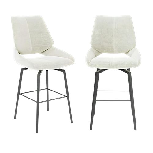 Chaise De Bar Pivotante Beige Assise Baquet (lot De 2) Ligurie
