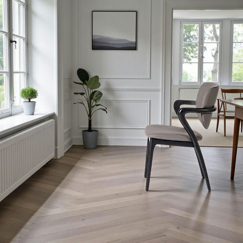 Chaise En Cuir Gris Foncé, Accoudoirs Bois Noir Alder