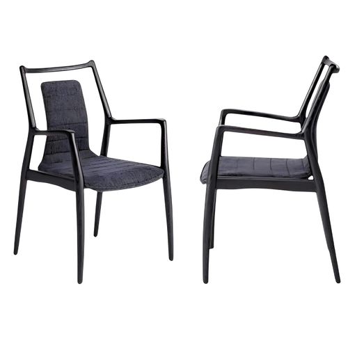 Chaise Design Anthracite à Structure Noire (lot De 2) Alder