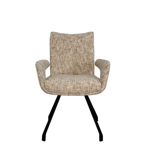 Chaises Tissu Beige Chiné Accoudoirs Larges (lot De 2) Ligurie