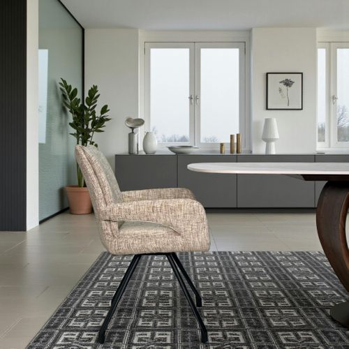 Chaises Tissu Beige Chiné Accoudoirs Larges (lot De 2) Ligurie