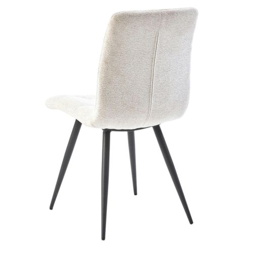 Chaise En Tissu Écru Motif Damier (lot De 2) Lombardie