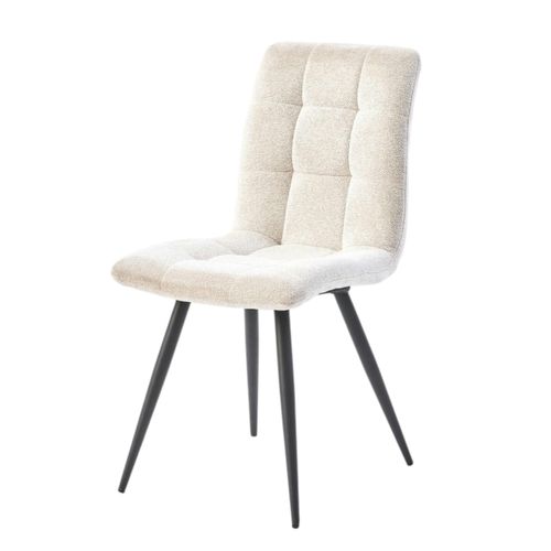 Chaise En Tissu Écru Motif Damier (lot De 2) Lombardie